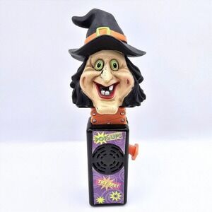 Vintage DanDee Halloween Pop-Ups Talking Witch Animated Electronic Prop Works